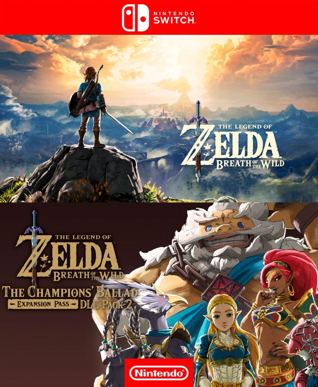 The Legend of Zelda Breath of the Wild and The Legend of Zelda Breath of  the Wild Expansion Pass Bundle - Nintendo Switch