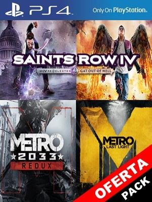 Saints Row IV Re-Elected y Saints Row Gat Out Of Hell Mas Metro 2033 y Metro: Last Light PS4