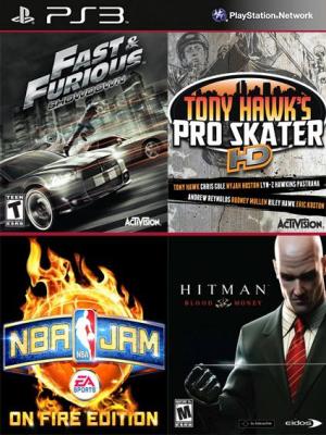 4 juegos en 1 Fast Furious Showdown Mas NBA JAM On Fire Edition Mas Tony Hawks Pro Skater HD Mas Hitman Blood Money HD Ps3