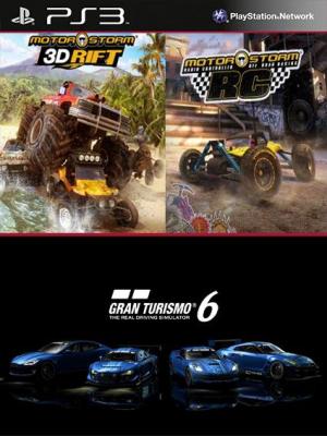 3 JUEGOS EN 1 Gran Turismo 6 Mas MotorStorm 3D Rift Mas MotorStorm RC PS3