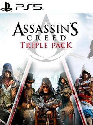 3 JUEGOS EN 1 PACK TRIPLE ASSASSIN'S CREED: BLACK FLAG, UNITY, SYNDICATE PS5