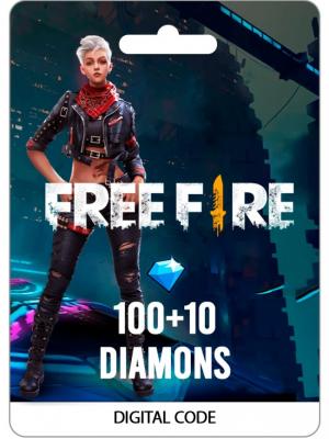 Free Fire: 100 Diamantes + 10 Bonus Diamantes