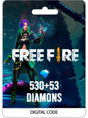 Free Fire: 530 Diamantes + 53 Bonus Diamantes