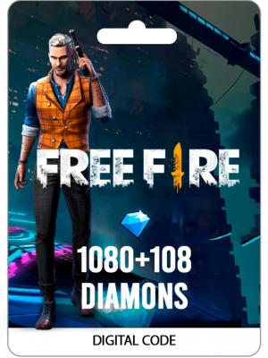 Free Fire: 1080 Diamantes + 108 Bonus Diamantes
